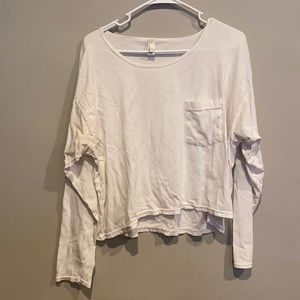 American apparel white cropped long sleeve